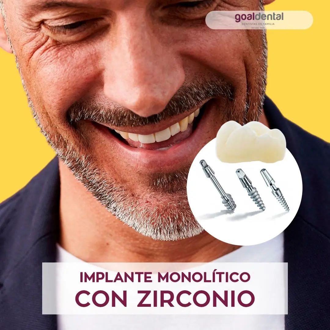 Implantes monolíticos con corona de zirconio